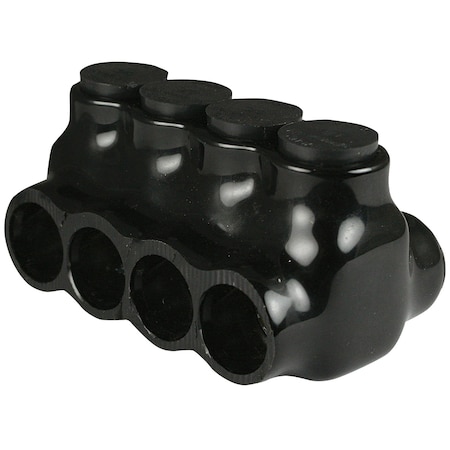 Asi Dual Sided Multi Tap Connector 6-3-0 AWG 4 Port 600 V Black AICD3-0-4